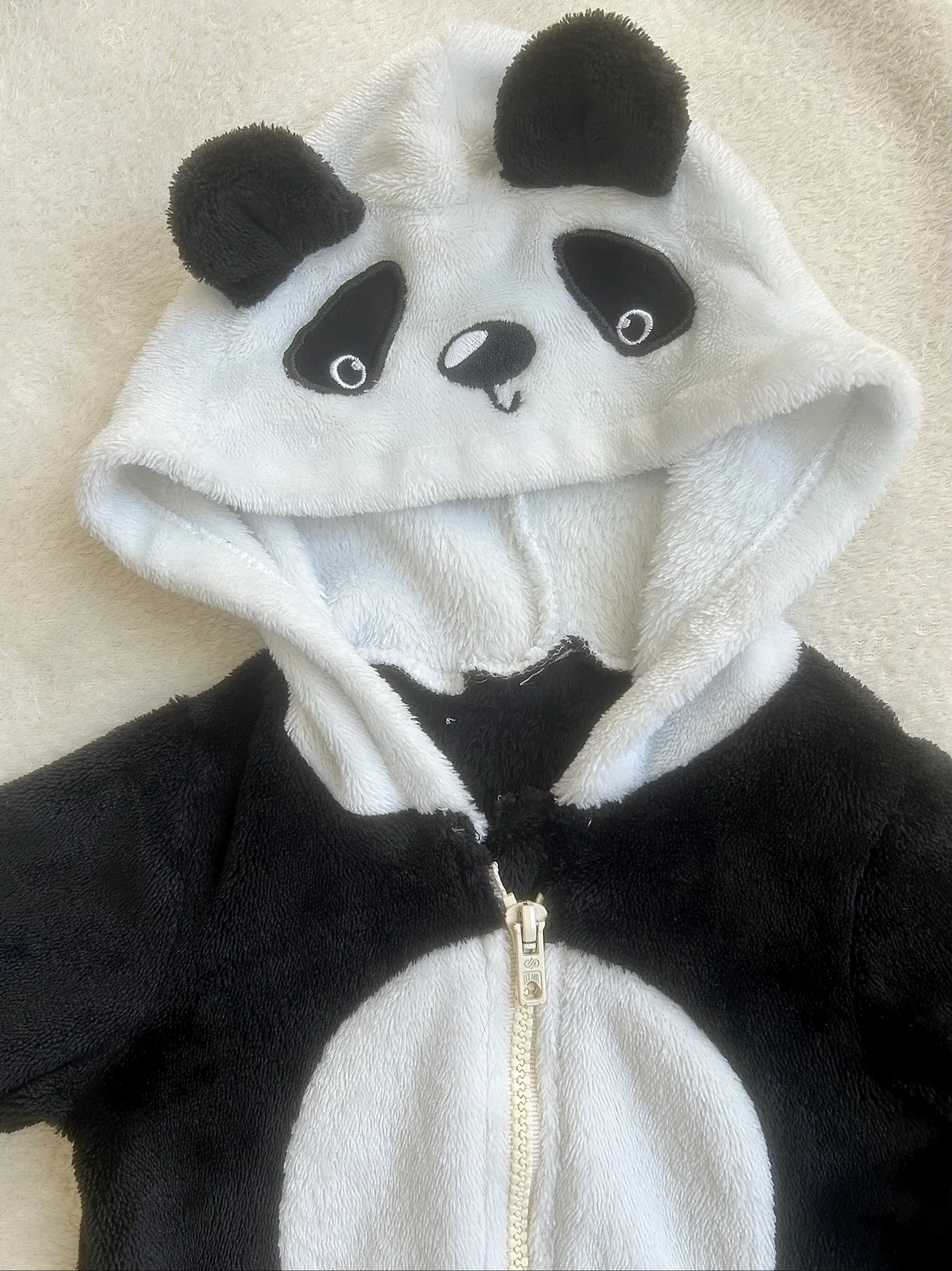 Panda baby fleece onesie • Size 6/9 months – photo 2